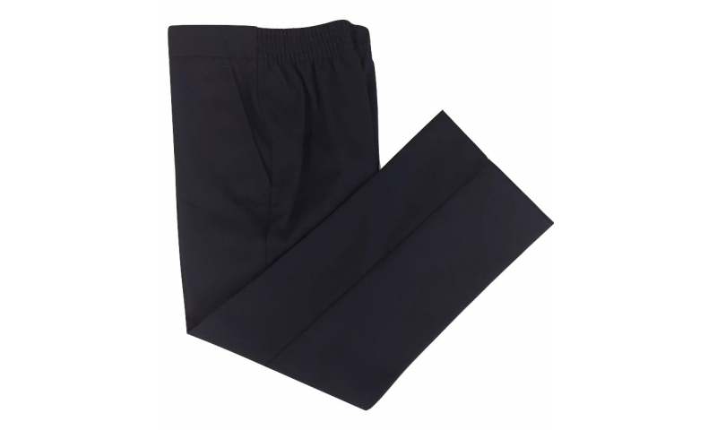Navy Girls Trousers 1/2 Elastic
